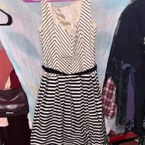 Corey Lynn Calter Black and White Chevron Mini Dress
